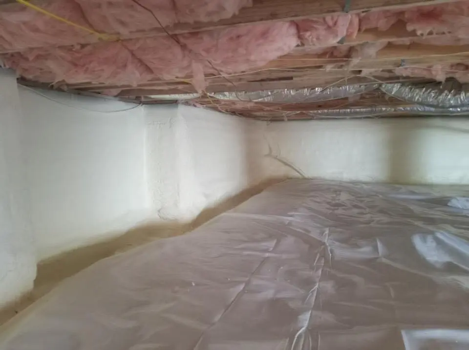 Crawl space encapsulation with closed-cell spray foam for Attic Insulation in Greenwood